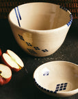 handmade bowls with bartblanc design in royal blue